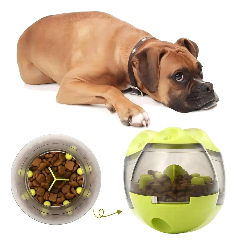 PELOTA INTERACTIVA DISPENSADORA DE COMIDA PARA PERROS CON DISEÑO RESISTENTE - 2