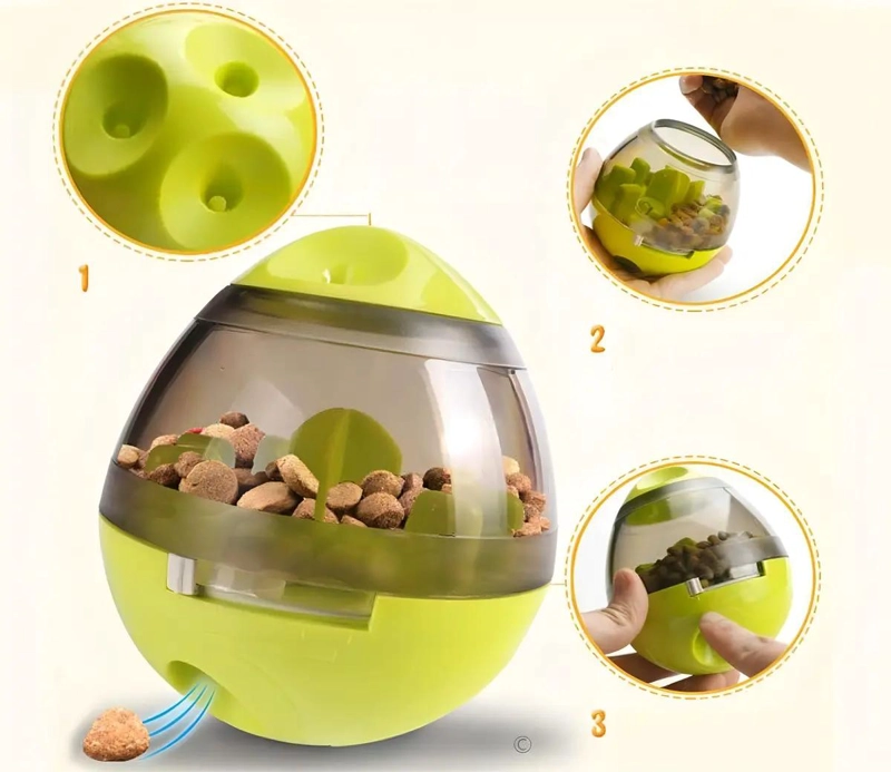 PELOTA INTERACTIVA DISPENSADORA DE COMIDA PARA PERROS CON DISEÑO RESISTENTE - 4