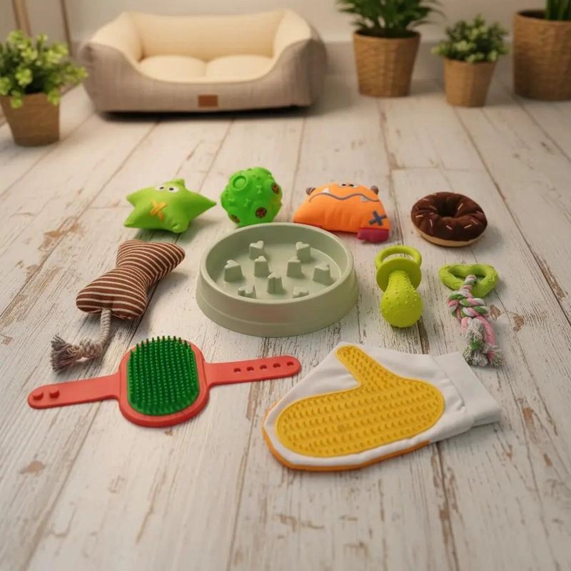 SET COMPLETO DE 10 JUGUETES PARA PERROS PARA ENTRETENIMIENTO Y CUIDADO - 1
