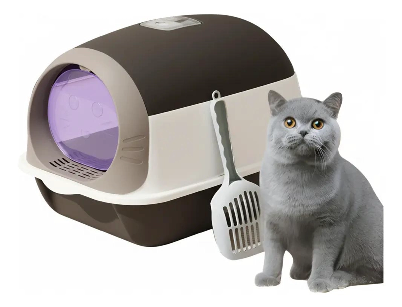 ARENERO CERRADO PARA GATOS CON LUZ UV Y PUERTA ABATIBLE - 1
