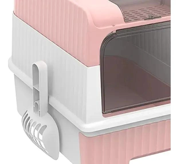 CAJA SANITARIA CERRADA PARA GATOS CON PALA INCLUIDA Y DISEÑO PRACTICO - 5