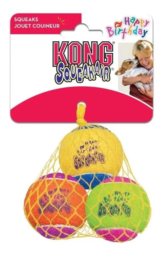 PELOTA PARA PERRO MULTICOLOR CON SONIDO PACK DE TRES UNIDADES - 4