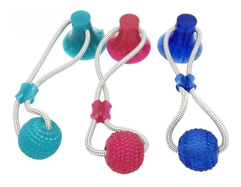 JUGUETE MULTIFUNCIONAL PARA PERROS CON VENTOSA PARA MORDER Y LIMPIAR DIENTES - 2