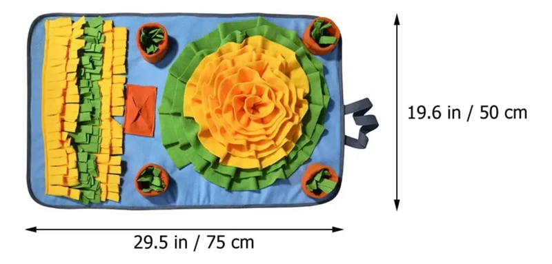 ALFOMBRA OLFATIVA PARA PERROS CON DISPENSADOR DE JUGUETES 50X75 CM - 2