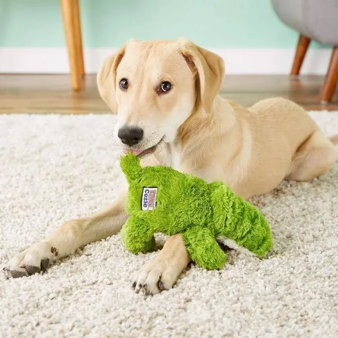JUGUETE PARA PERRO EN FORMA DE COCODRILO CON SONIDO Y TEXTURA SUAVE TALLA MED - 3