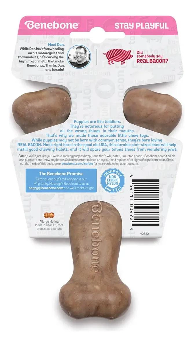 JUGUETE PARA PERRO EN FORMA DE HUESO DE NYLON CON AROMA A TOCINO - 4