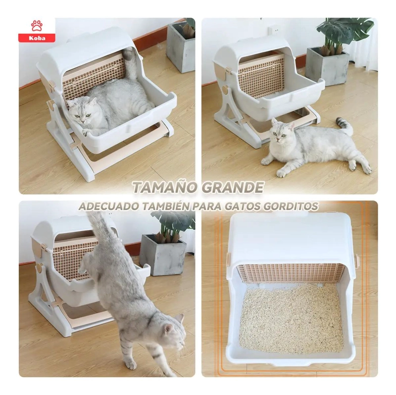 ARENERO PARA GATOS SEMI-AUTOMATICO CON BAÑO SANITARIO GRANDE - 2