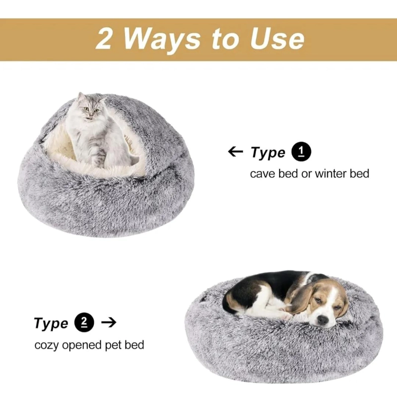 CAMA IGLU MEDIANA COMODA PARA GATOS Y PERROS PEQUEÑOS - 2