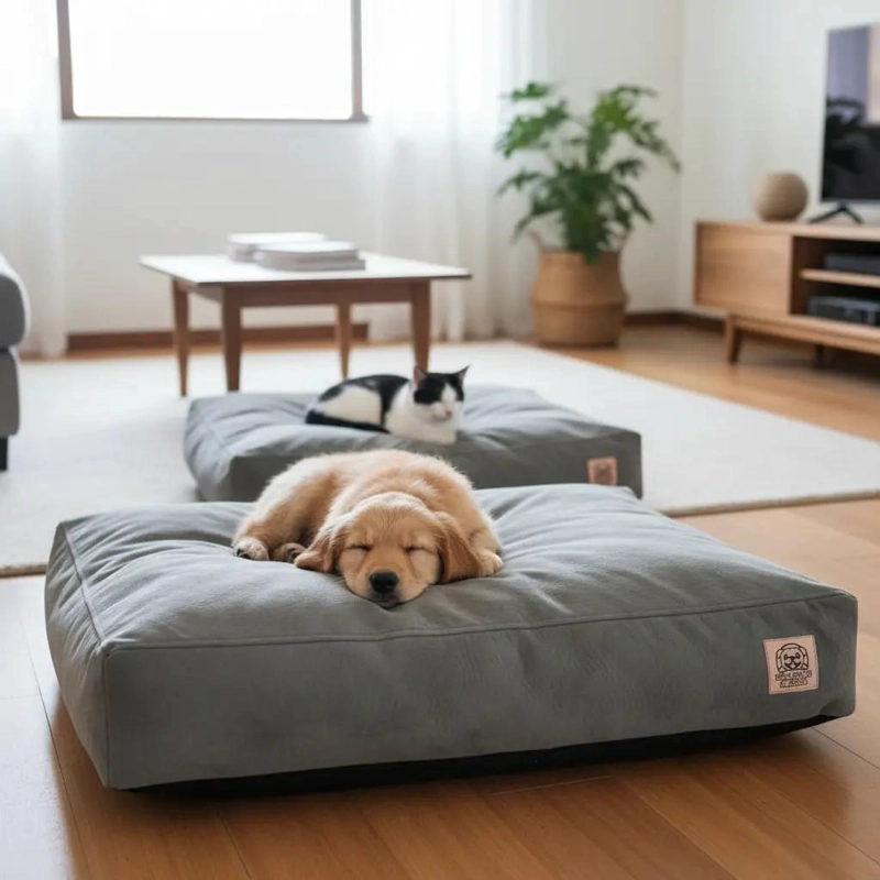 CAMA PARA MASCOTA CON FUNDA GRANDE 80X45X15 CM COMODA Y RESISTENTE - 1