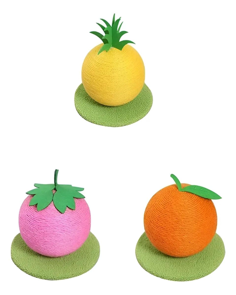 TABLERO RASCADOR PARA GATOS CON DISEÑO DE FRUTAS PIÑA Y NARANJA - 1