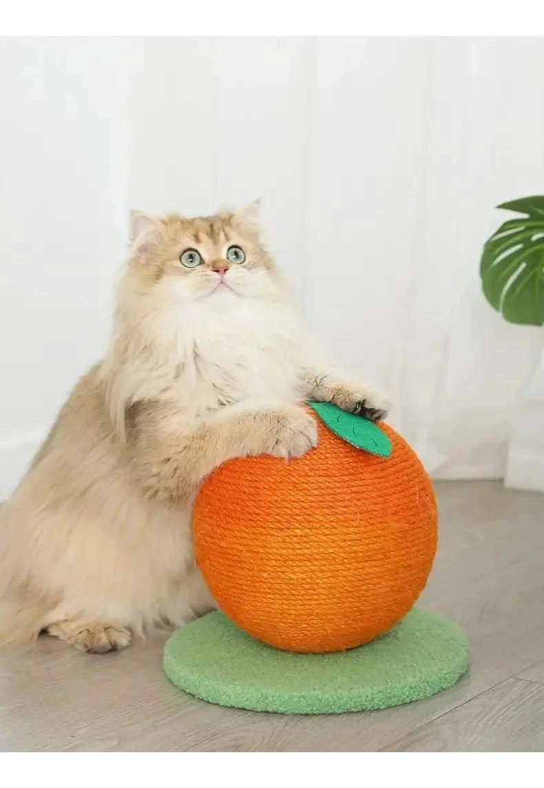 TABLERO RASCADOR PARA GATOS CON DISEÑO DE FRUTAS PIÑA Y NARANJA - 4
