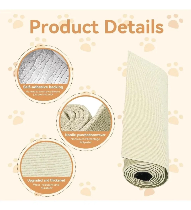 RASCADOR ADHESIVO PARA GATOS PROTECTOR DE SOFA 2 METROS - 3