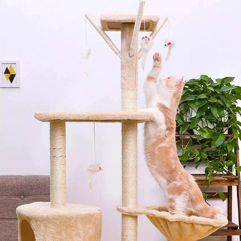 TORRE RASCADOR PARA GATO CON 5 NIVELES Y DISEÑO INTERACTIVO - 2