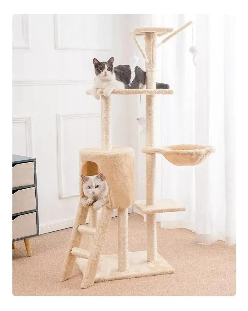 TORRE RASCADOR PARA GATO CON 5 NIVELES Y DISEÑO INTERACTIVO - 3