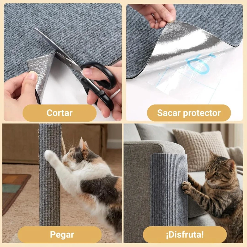 PACK DE 2 RASCADORES ADHESIVOS PARA GATOS PARA PROTEGER MUEBLES Y SOFA - 3