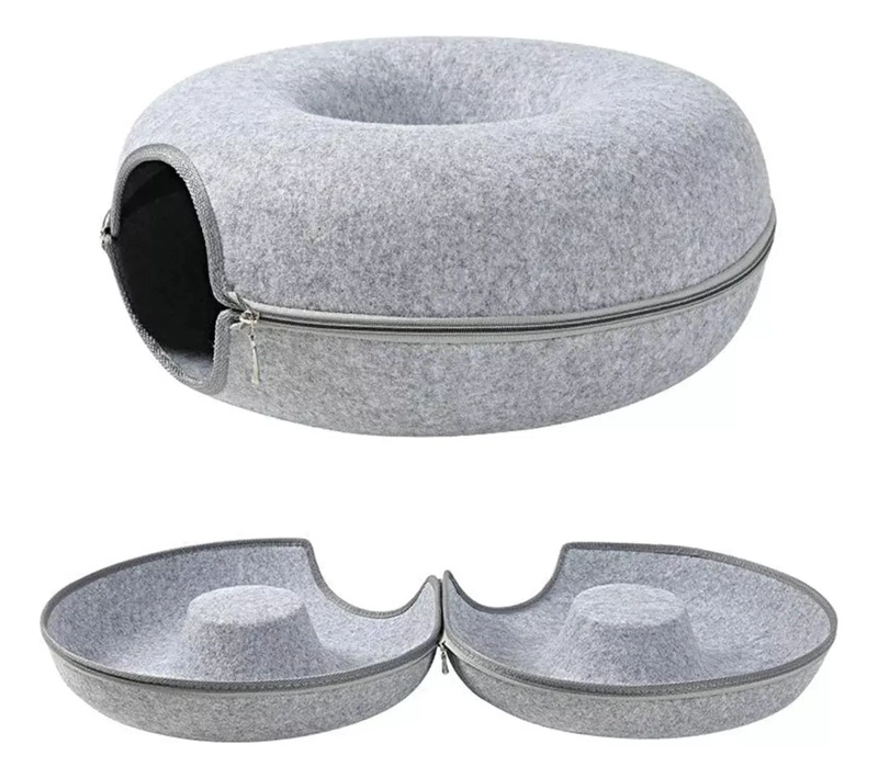 CAMA TIPO TUNEL REDONDA PARA GATOS Y MASCOTAS TAMAÑO XL - 1