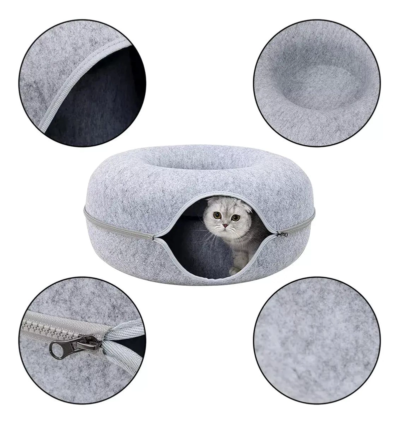 CAMA TIPO TUNEL REDONDA PARA GATOS Y MASCOTAS TAMAÑO XL - 2