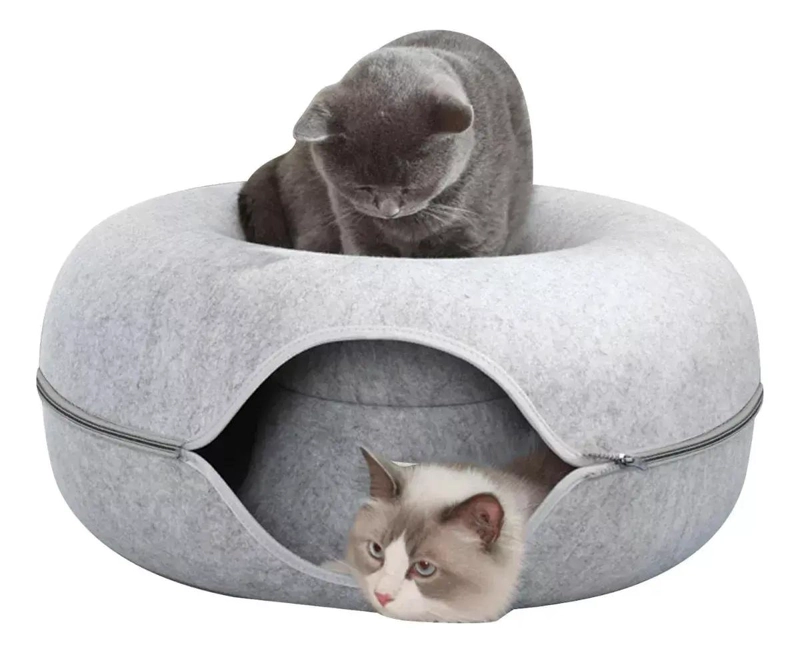 CAMA TIPO TUNEL REDONDA PARA GATOS Y MASCOTAS TAMAÑO XL - 3