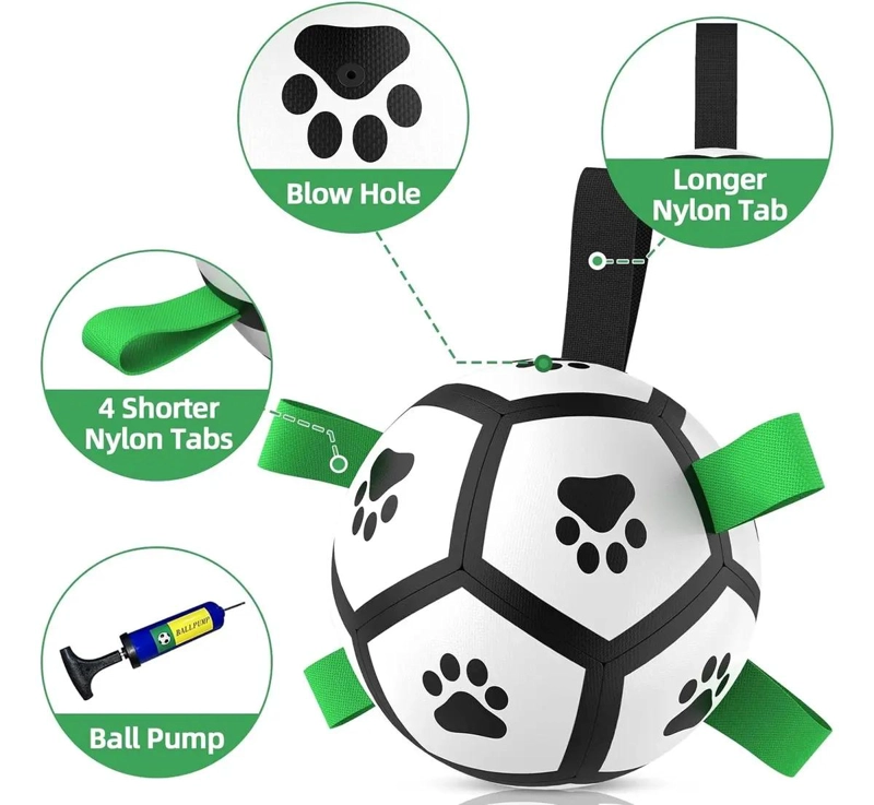 PELOTA INTERACTIVA PARA PERRO CON AGARRE DE 15 CM COLOR BLANCO - 2