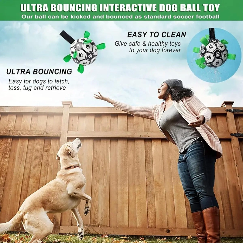 PELOTA INTERACTIVA PARA PERRO CON AGARRE DE 15 CM COLOR BLANCO - 3