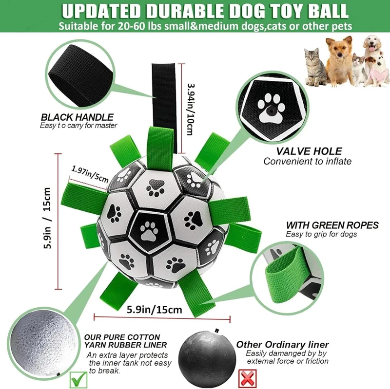PELOTA INTERACTIVA PARA PERRO CON AGARRE DE 15 CM COLOR BLANCO - 4
