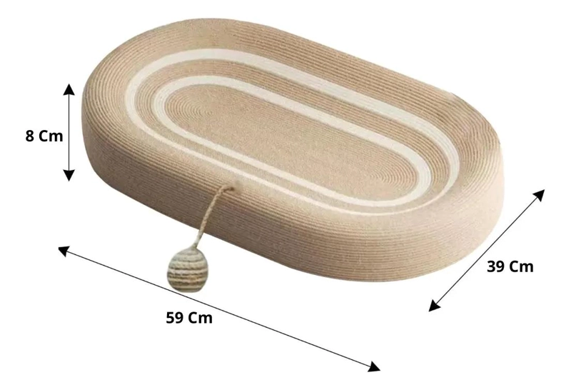 ALMOHADILLA OVALADA DE SISAL PARA RASCADO DE GATOS - 4
