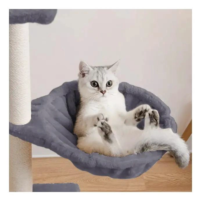 TORRE RASCADOR PARA GATOS CON DISEÑO DE CASA Y MULTIPLES NIVELES - 3