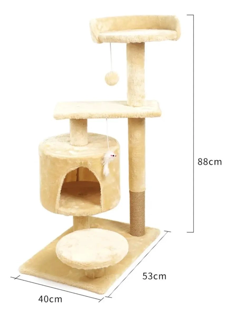TORRE RASCADOR PARA GATOS CON JUGUETES Y PLATAFORMA GRIS - 3