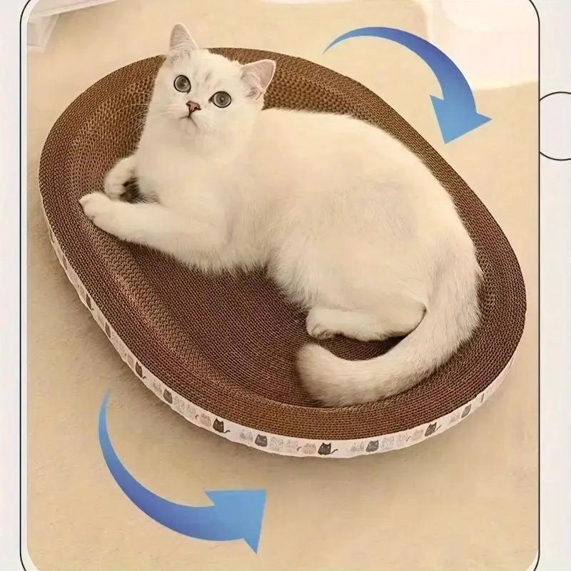 RASCADOR EXTRA GRANDE PARA GATO CON CAMA DE CARTON RESISTENTE Y DURADERA - 3
