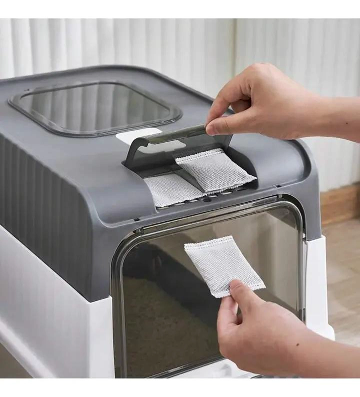 ARENERO CERRADO PARA GATOS GRANDE XL CON SISTEMA ANTIOLOR - 5