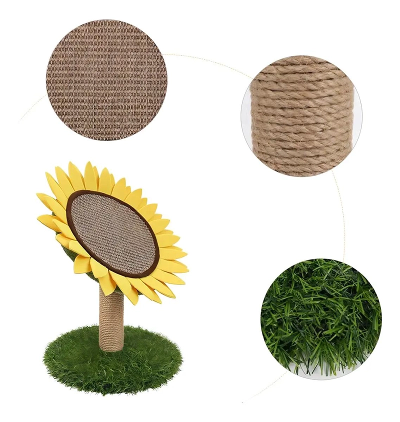 TORRE RASCADOR PARA GATO CON SISAL DE 45 CM COLOR AMARILLO - 4