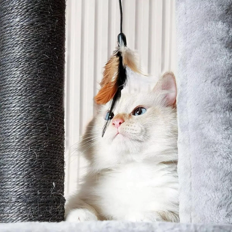 RASCADOR PARA GATOS TIPO TORRE ARBOL DE 250 CM CON TERCIOPELO - 3