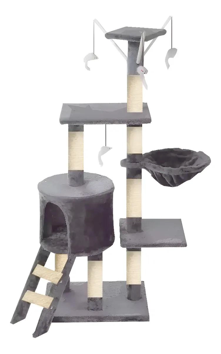 RASCADOR PARA GATOS CON 5 NIVELES Y DISEÑO TIPO ARBOL INTERACTIVO - 1