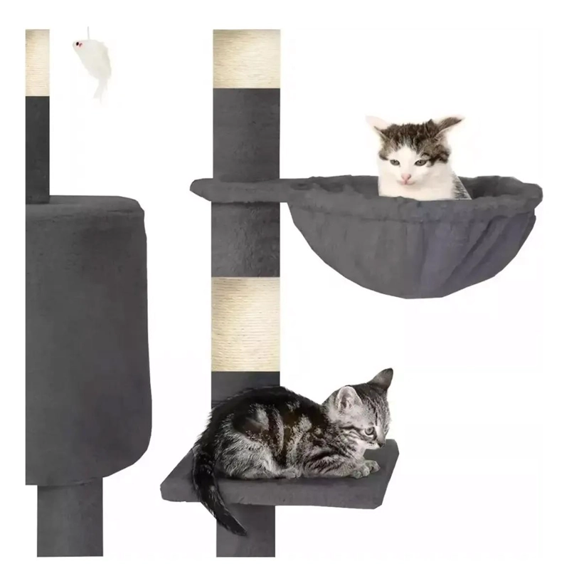 RASCADOR PARA GATOS CON 5 NIVELES Y DISEÑO TIPO ARBOL INTERACTIVO - 2