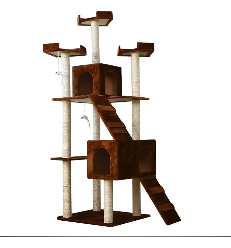 TORRE RASCADOR PARA GATOS CON FELPA Y SISAL EXTRA GRANDE - 1