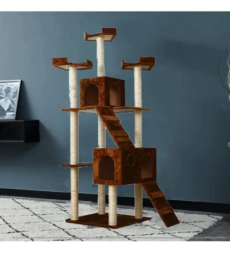 TORRE RASCADOR PARA GATOS CON FELPA Y SISAL EXTRA GRANDE - 3