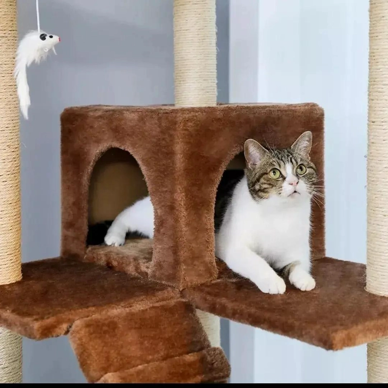 TORRE RASCADOR PARA GATOS CON FELPA Y SISAL EXTRA GRANDE - 5