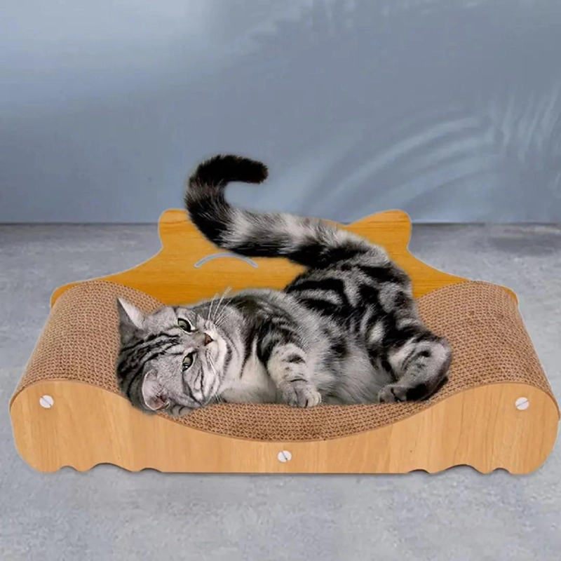 CAMA SOFA RASCADOR PARA GATOS DE CARTON CORRUGADO DURADERO DE 70 CM - 4