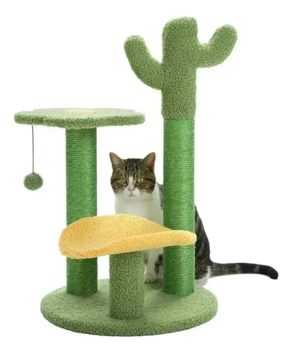 RASCADOR PARA GATOS CON DISEÑO DE CACTUS COLOR VERDE - 2