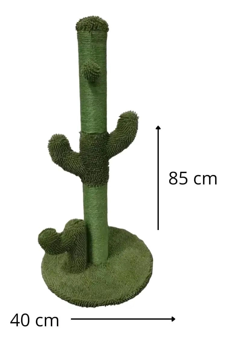 RASCADOR PARA GATOS CON DISEÑO DE CACTUS Y BASE DE YUTE CAFE - 2