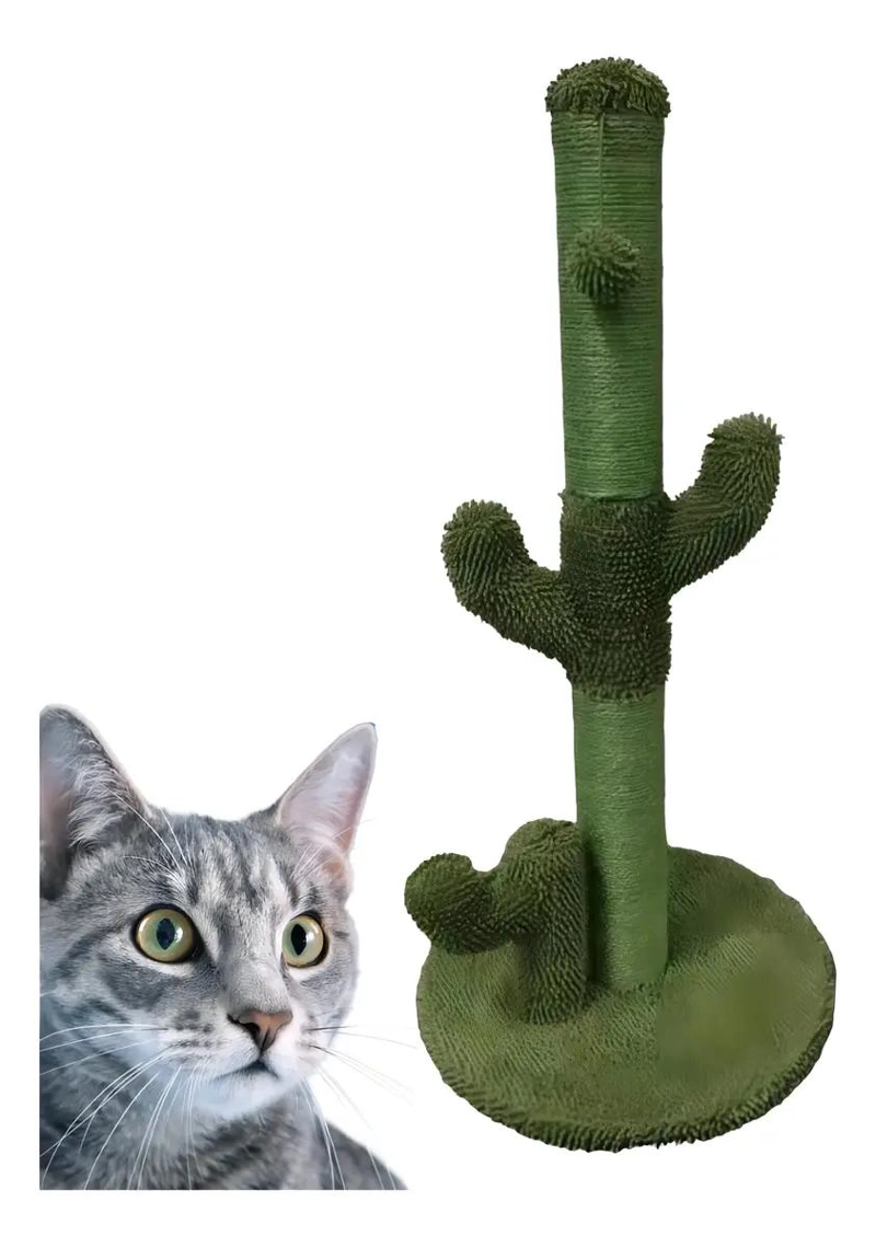 RASCADOR PARA GATOS CON DISEÑO DE CACTUS Y BASE DE YUTE CAFE - 3