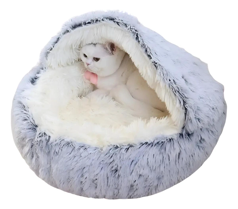 CAMA DE FELPA PARA PERROS Y GATOS HASTA 10 KG COLOR GRIS OSCURO - 1