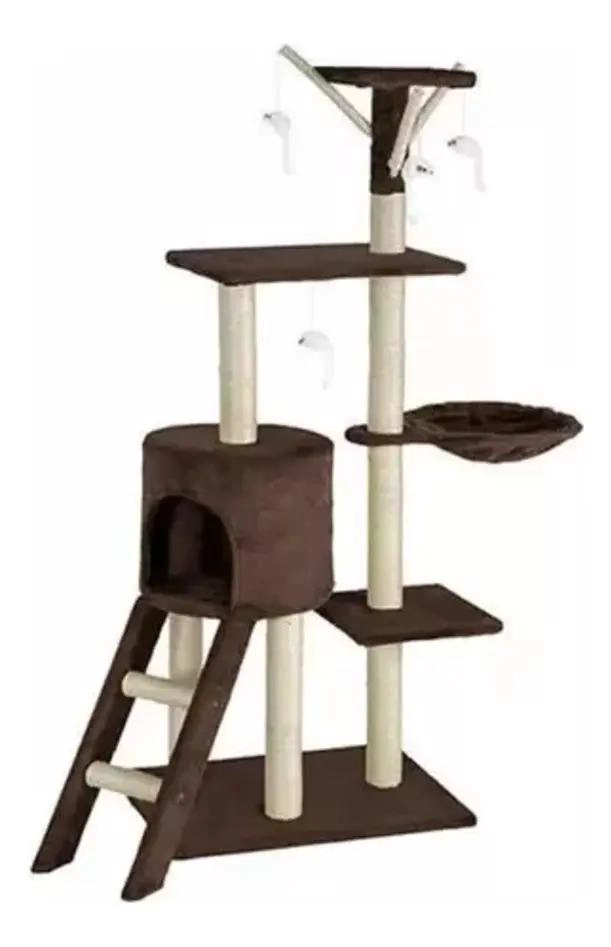 TORRE PARA GATOS CON CASA Y RASCADOR DE TERCIOPELO - 3