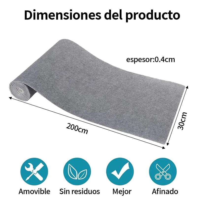 RASCADOR DE PARED PARA GATO EN ESQUINA CON ADHESIVO 30X200 CM - 2