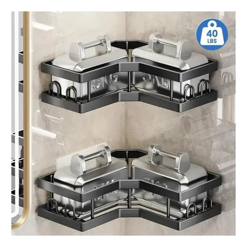SET DE 5 REPISAS NEGRAS PARA DUCHA MULTIUSO RESISTENTES Y FUNCIONALES - 3