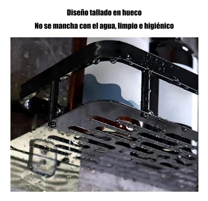 ORGANIZADOR DE DUCHA ESQUINERO PARA BAÑO CON REPISA DOBLE - 4