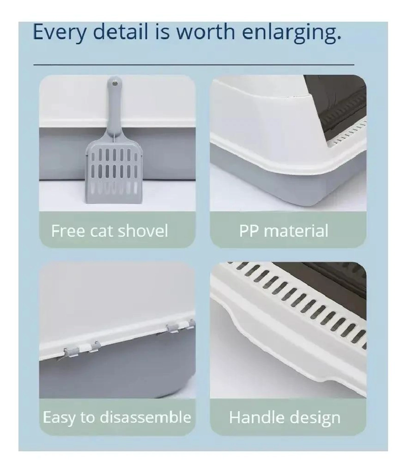 ARENERO CERRADO PARA GATOS TAMAÑO XL CON BAÑO INTEGRADO PARA MASCOTAS - 2