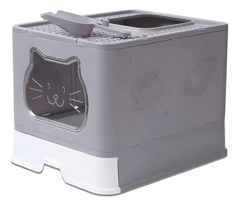 ARENERO CERRADO EXTRA GRANDE PARA GATOS CON BANDEJA SANITARIA AMPLIA - 1