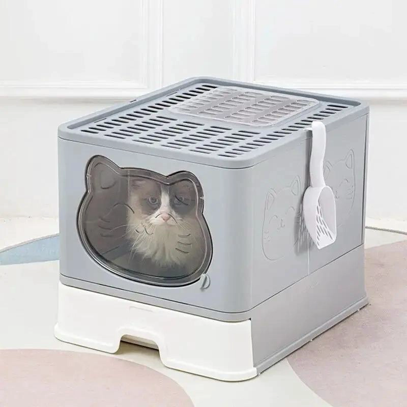 ARENERO CERRADO EXTRA GRANDE PARA GATOS CON BANDEJA SANITARIA AMPLIA - 3