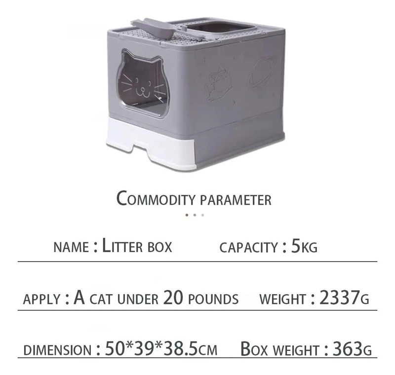ARENERO CERRADO EXTRA GRANDE PARA GATOS CON BANDEJA SANITARIA AMPLIA - 4